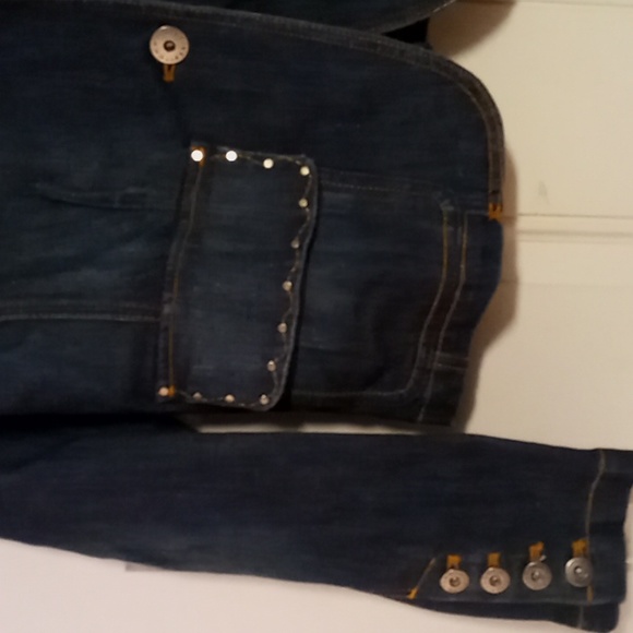 Denim blazer, Tommy Hilfiger, women's xl, like new, light distressed style. - Picture 2 of 4